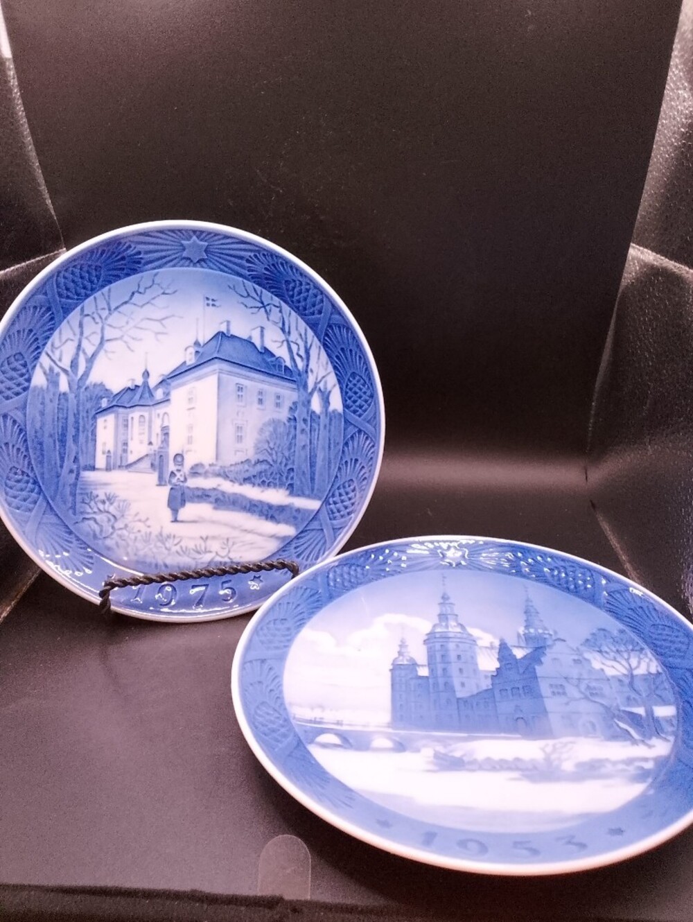 Vintage 1953 and 1975 Royal Copenhagen Winter decorative Plates